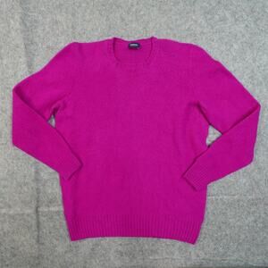 Drumohr Sweater Womens Medium EU 50 Super Geelong Lambswool Italy Pink Crew Neck